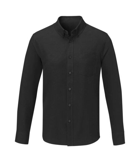 Elevate Mens Pollux Long-Sleeved Shirt (Solid Black)
