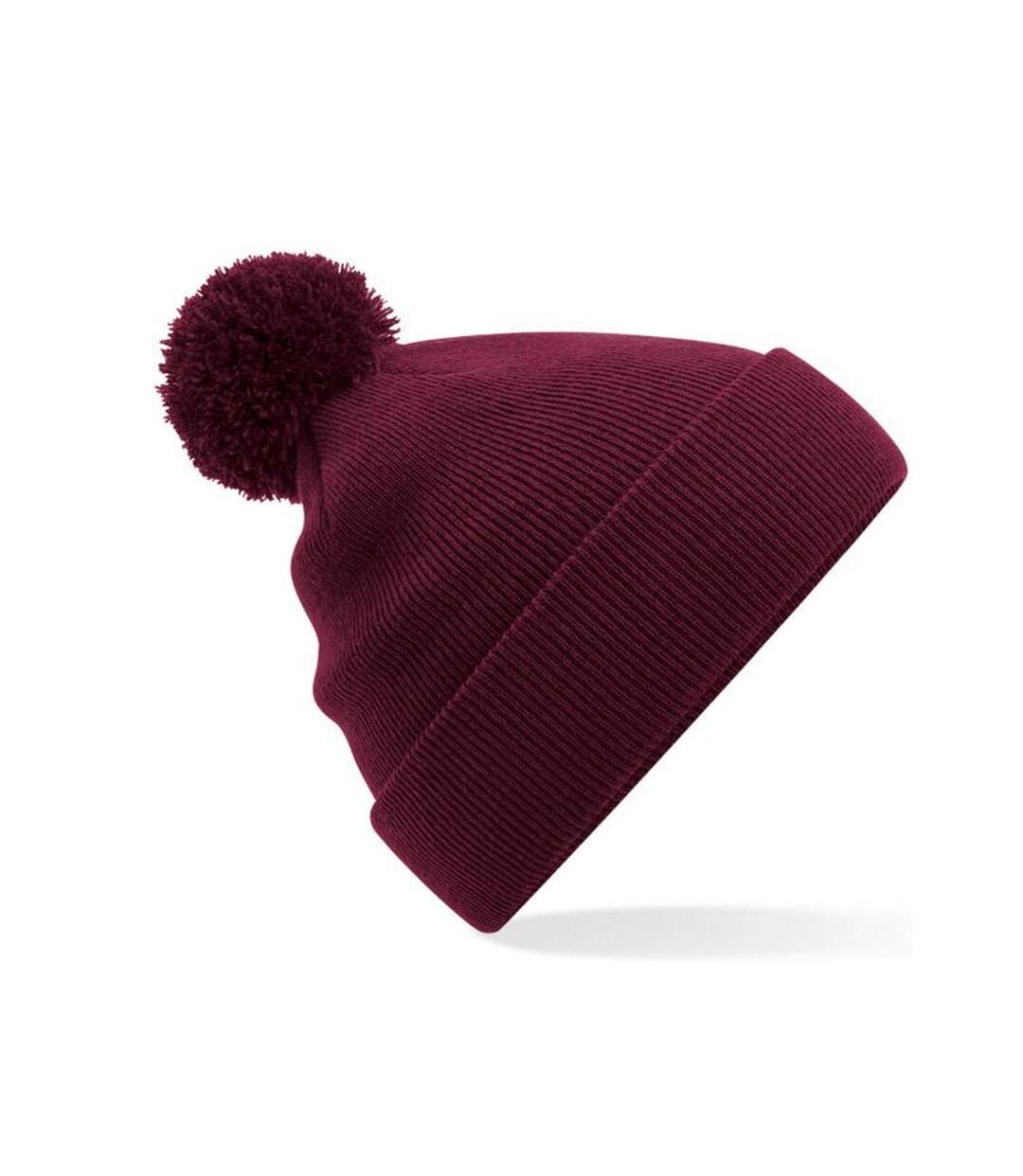 Bonnet Pom Pom Original Bordeaux Beechfield-1