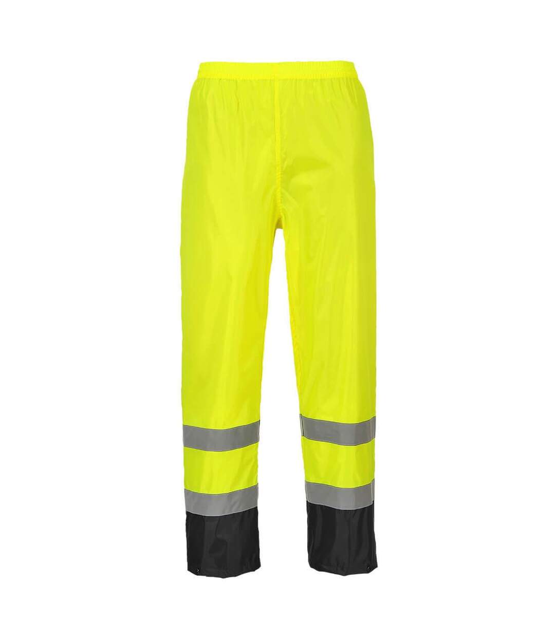 Mens classic contrast hi-vis rain trousers yellow/black Portwest-1