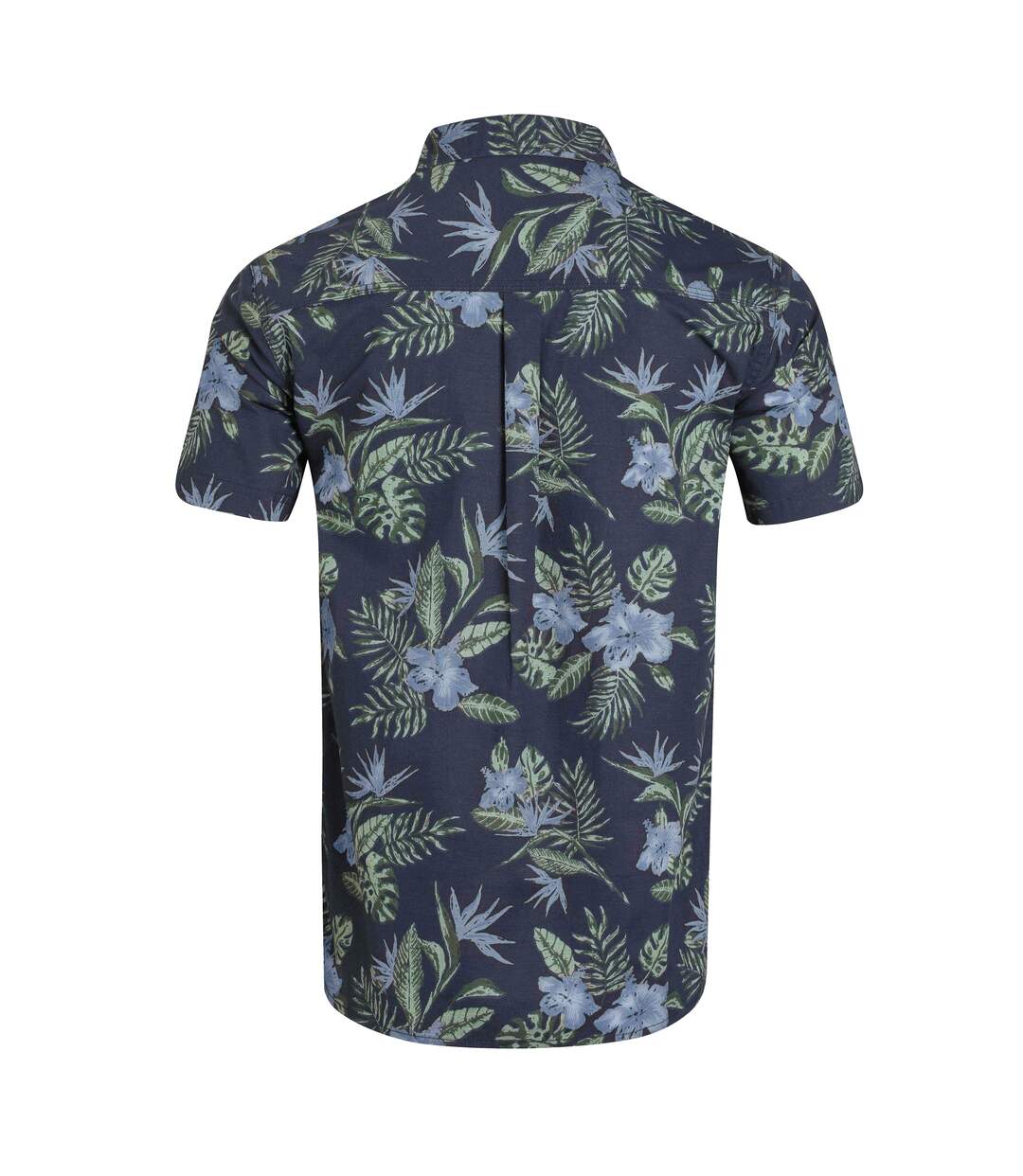 Mens faraway leafy floral organic cotton shirt navy Weird Fish-2