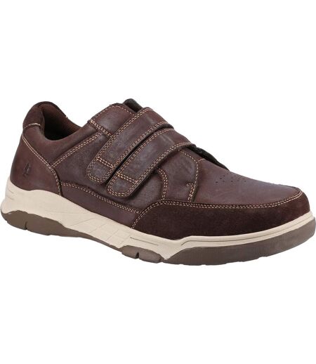 Hush Puppies Mens Fabian Leather Double Strap Shoes (Brown) - UTFS9716