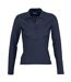 SOLS Womens/Ladies Podium Long Sleeve Pique Cotton Polo Shirt (Navy)