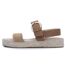 Isotoner Sandales femme semelle à mémoire de forme, talon de 3,5cm, design corde et léopard-4