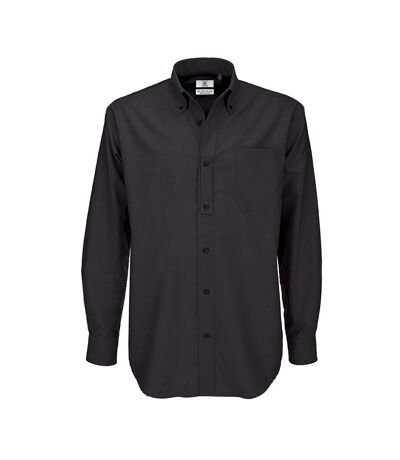 B&C Mens Oxford Long Sleeve Shirt / Mens Shirts (Black) - UTBC105