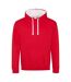 Sweat À Capuche Varsity Adulte Rouge Feu Blanc Awdis-1