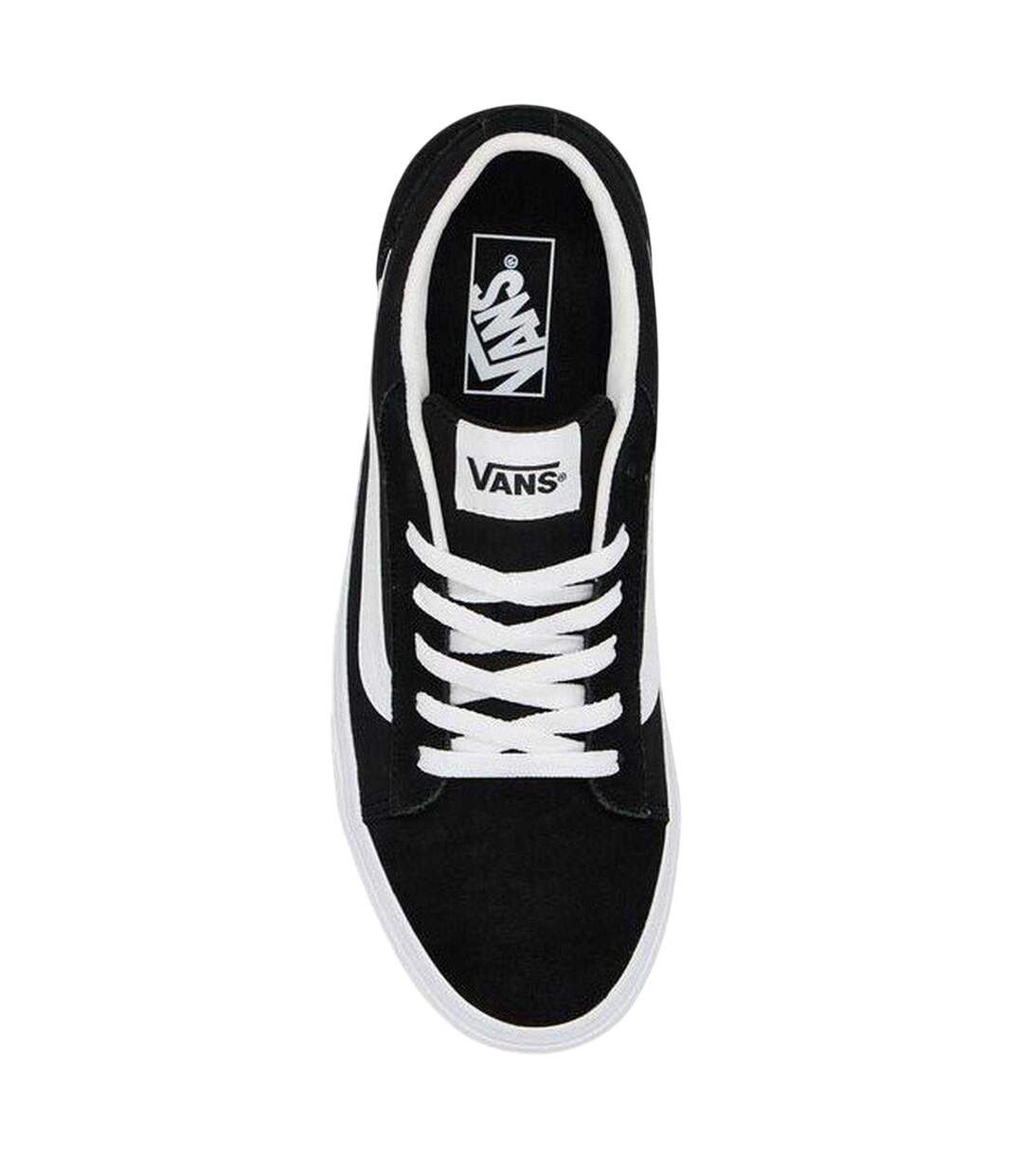 Mens Canvas Trainers Black White Vans-3