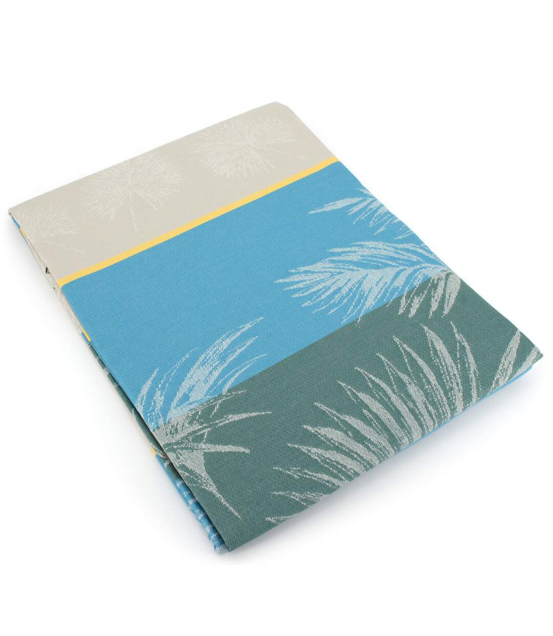 Nappe Jacquard coton PALMIER + enduction acrylique Rond-3