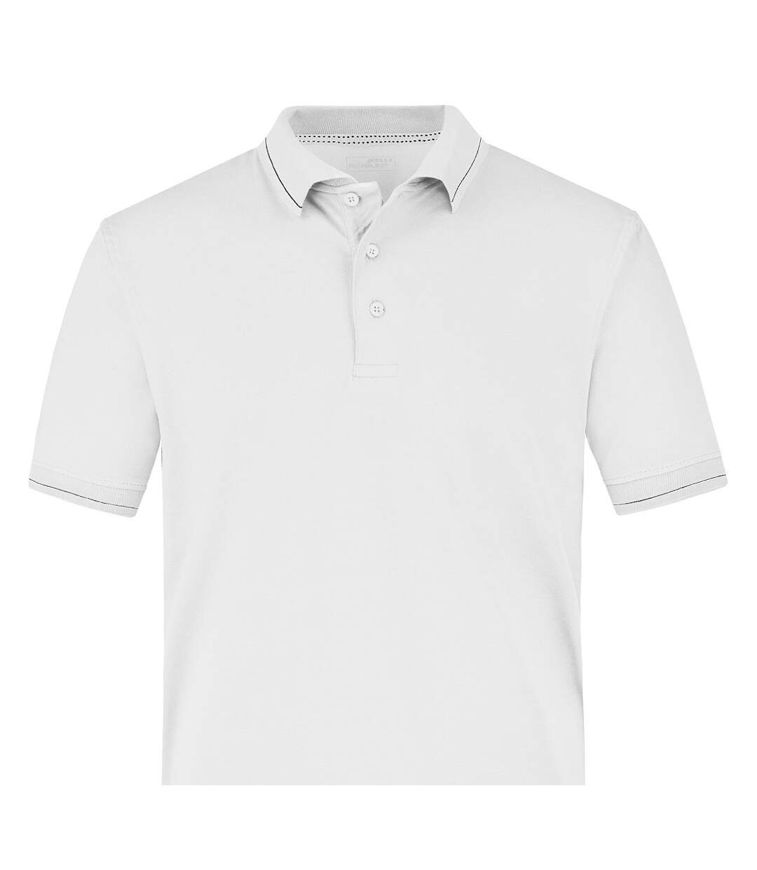 Polo Homme Blanc Noir James And Nicholson-2