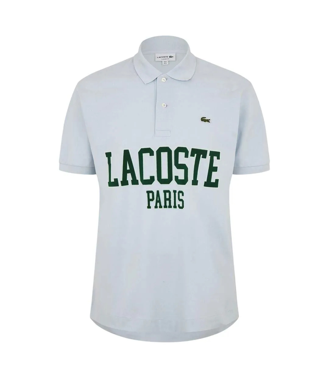 Mens Paris Lettering Regular Polo Shirt Blue Lacoste-1