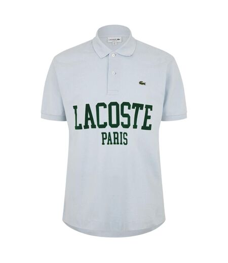 Mens Paris Lettering Regular Polo Shirt Blue Lacoste