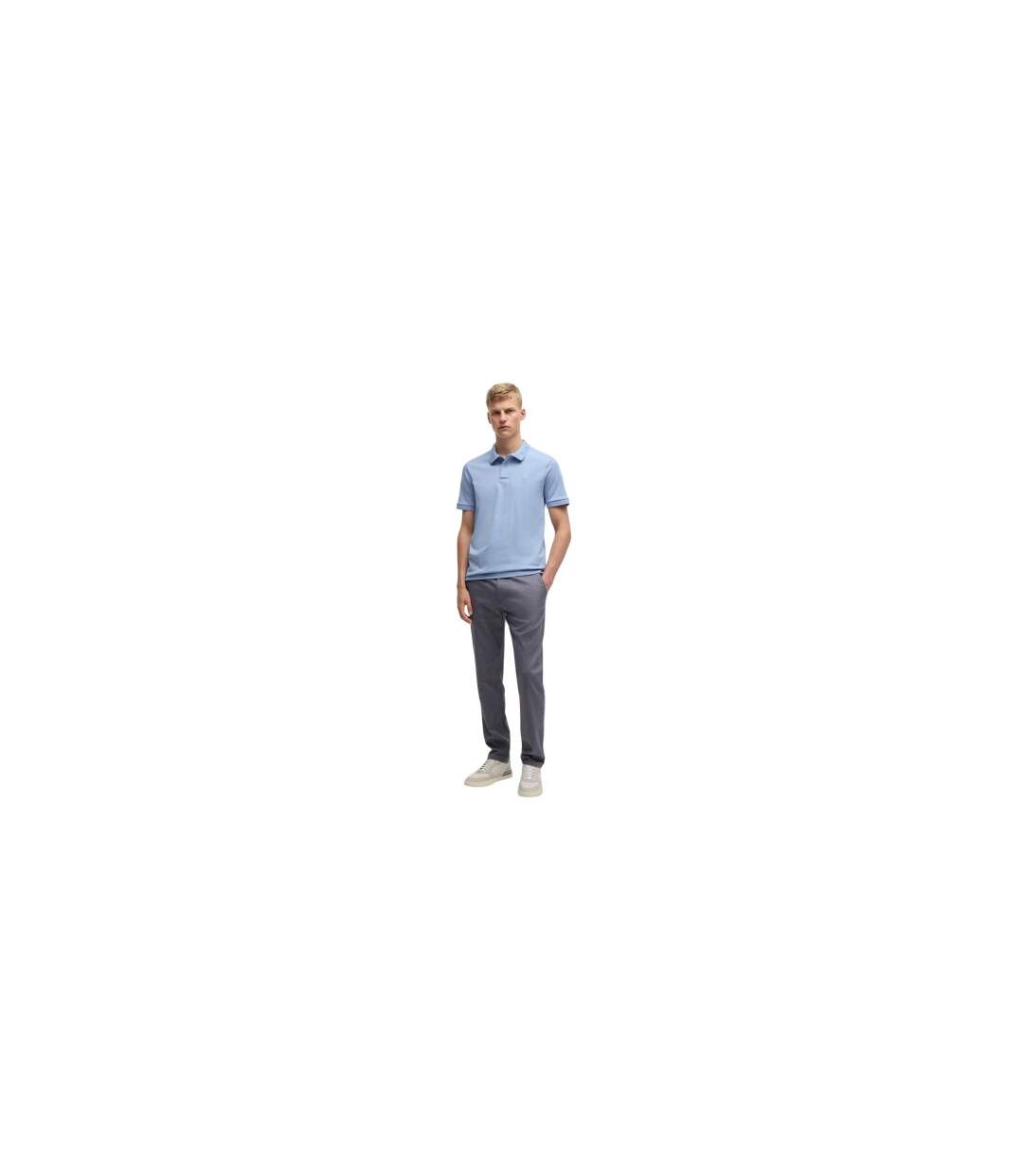 Polo Motif/style Logo Rectangulaire Passenger Homme Bleu Boss-1