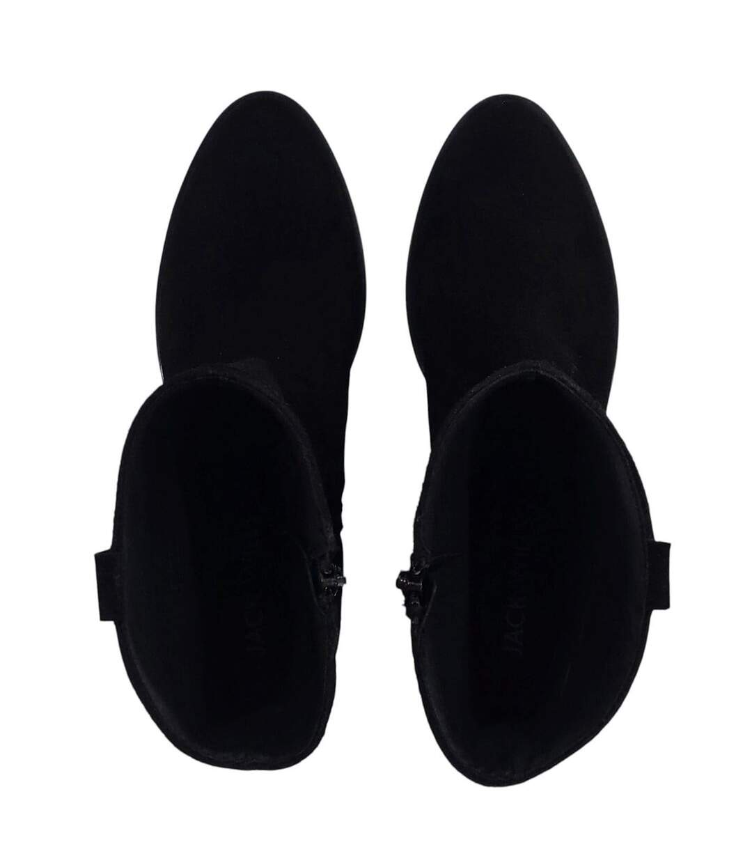 Womens/ladies Dalida Suede Block Heel Western Boots Black Jack Wills-4