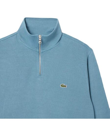 Mens Interlock Quarter Zip Sweatshirt Blue Lacoste