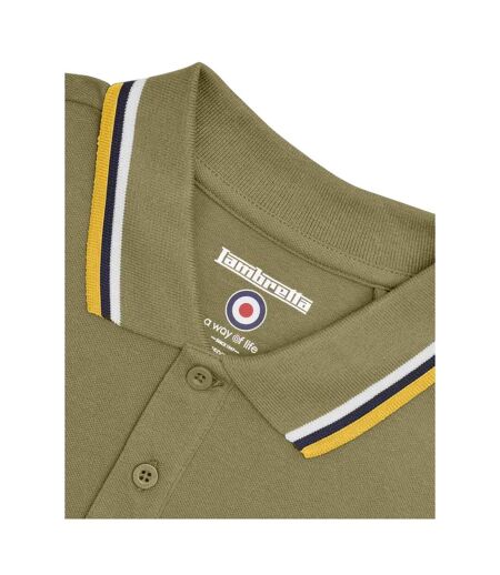 Polo Homme Kaki Blanc Bleu Marine Jaune Or Lambretta