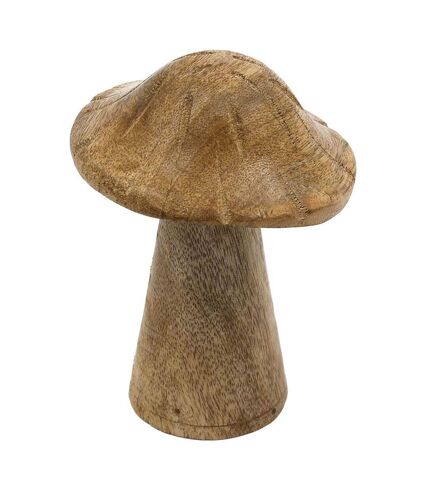 Champignon déco en manguier 13 x 10 cm