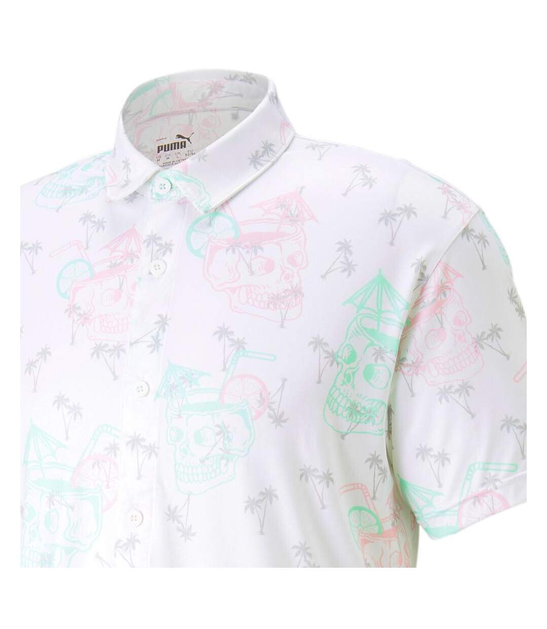 Chemisette de golf blanche imprimé homme puma tropi-cool - s-3