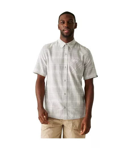Mens Loran Checked Shirt Silver Grey Regatta