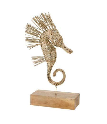 Statue Hippocampe Herbe Nut 53cm Naturel