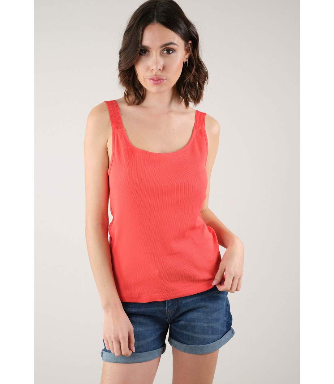 Débardeur en maille côtelée pour femme YLLA-1