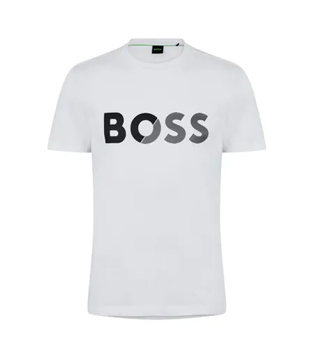 T-shirt Motif/style Gros Logo Homme Blanc Boss