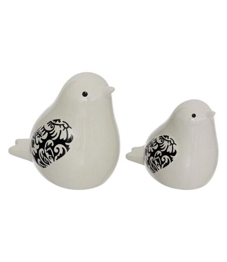 Lot de 2 Statuettes Oiseaux Lumia 11cm Blanc