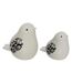 Lot de 2 Statuettes Oiseaux Lumia 11cm Blanc-1