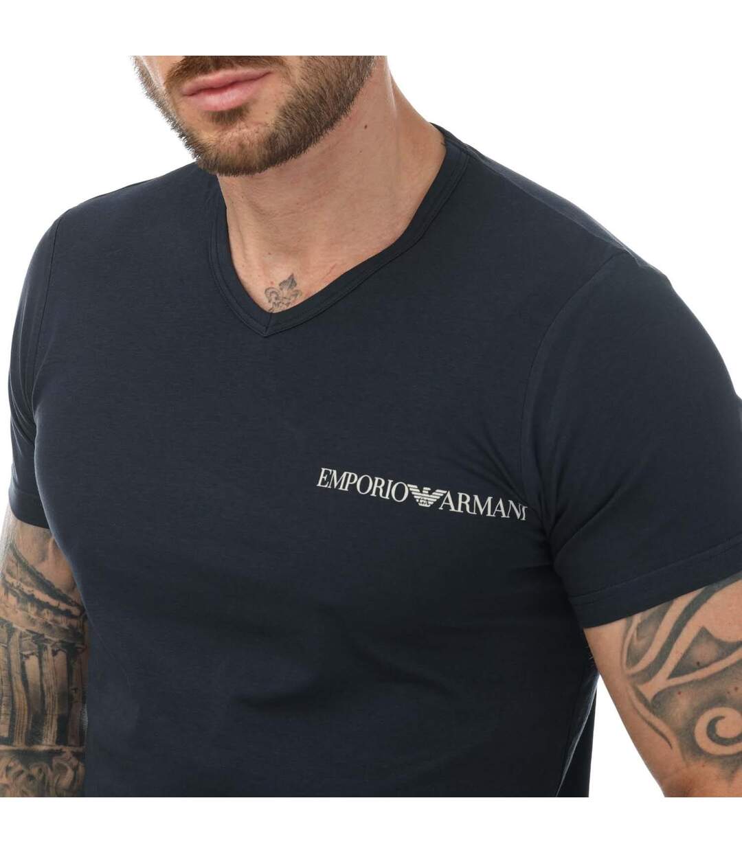 Pack Of 2  Mens Logo T-shirt  Navy Red Emporio Armani-3
