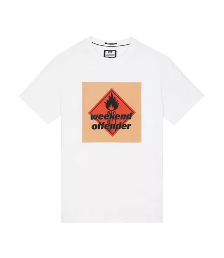 T-shirt Motif/style Attaque Massive Blue Lines Homme Blanc Weekend Offender