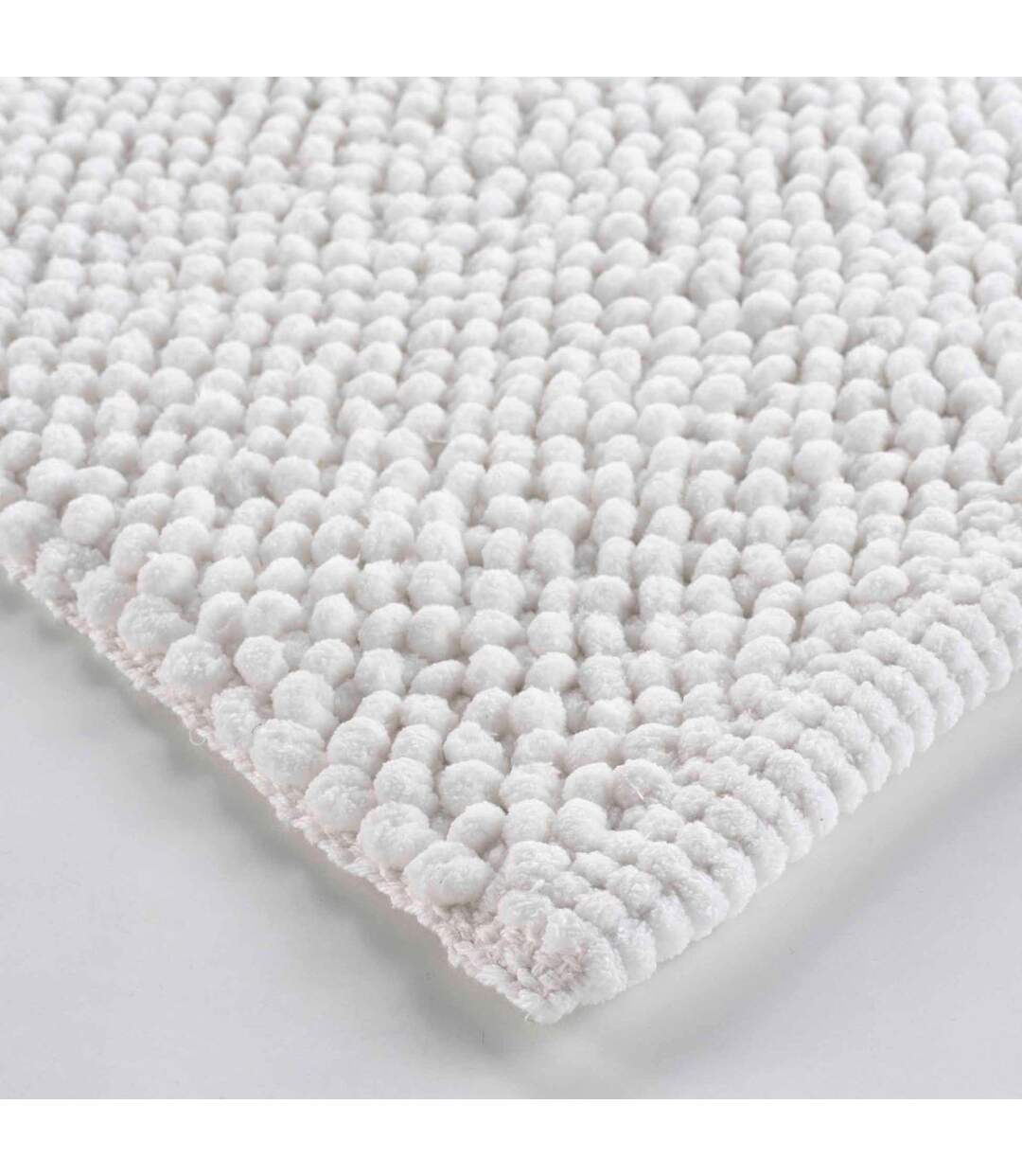 Tapis de Bain en Chenille Yanis 50x80cm Blanc-3