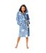 Womens/ladies star print dressing gown blue Generic-4