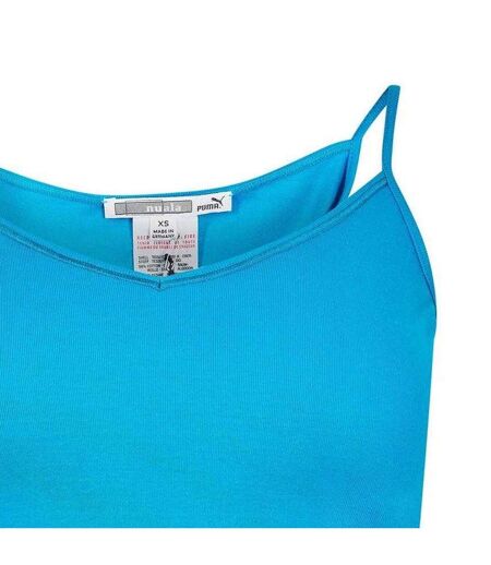 Womens/ladies Ribbed V Neck Vest Top Blue Puma