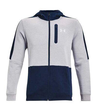 Mens Threadborne Full Zip Hoodie Grey Under Armour