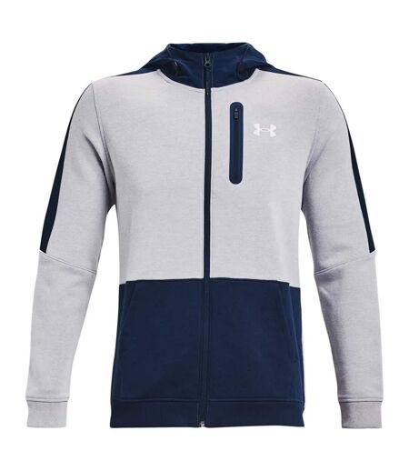Mens Threadborne Full Zip Hoodie Grey Under Armour