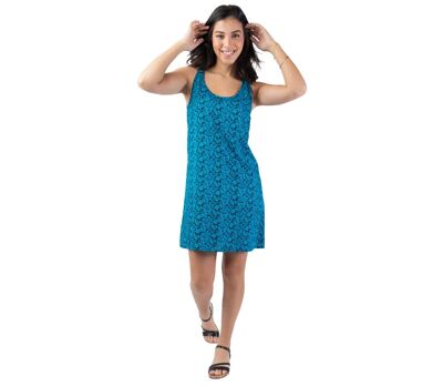 Robe courte dos ajouré SYLVIA imprimé ethnique bleu Coton Du Monde
