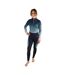 Womens/ladies elevate ombre base layer top navy/olive green HyFASHION