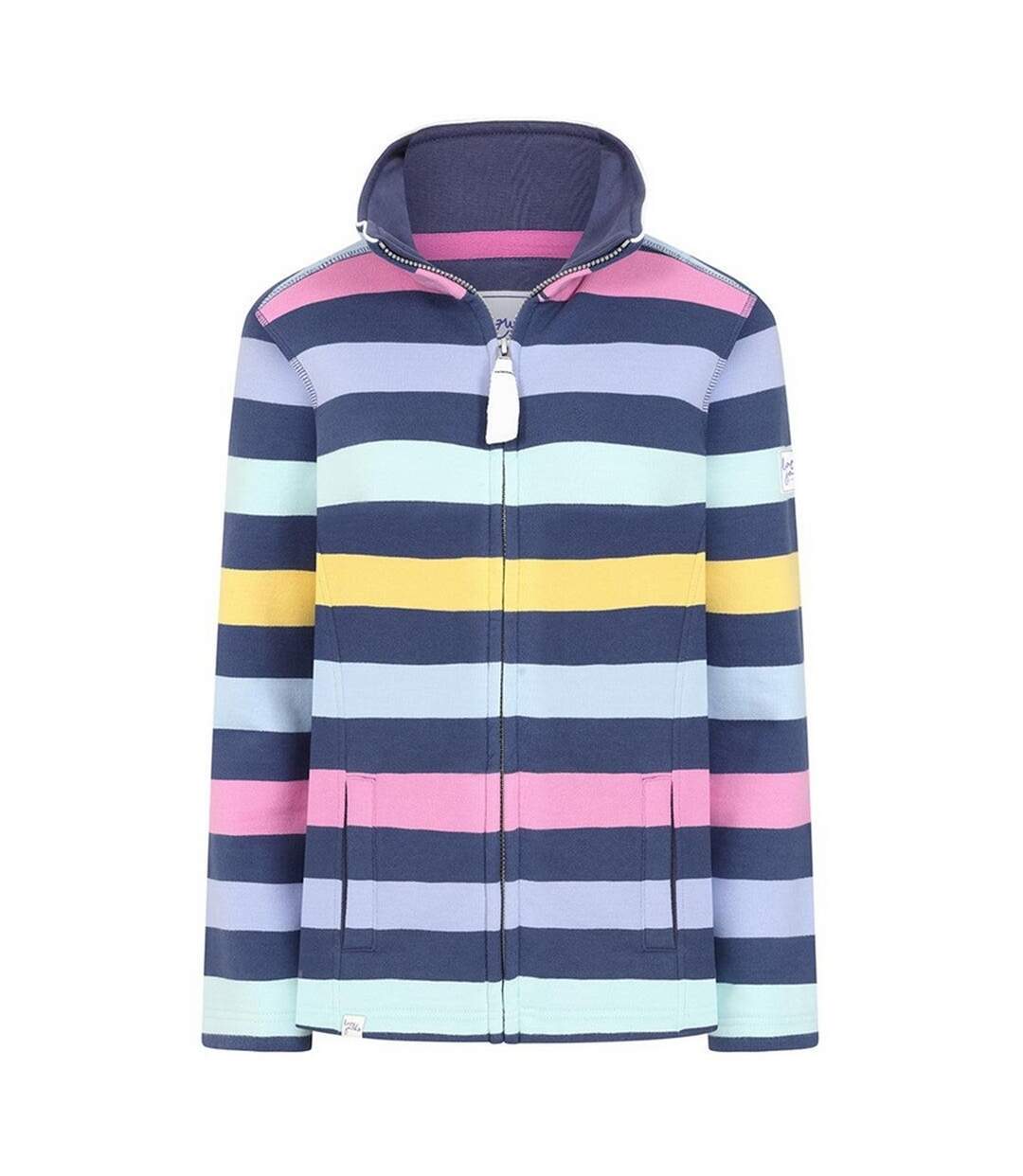 Womens/ladies Contrast Striped Jacket Multicoloured Lazy Jacks-1