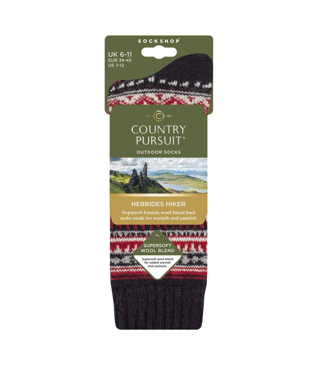 Mens Wool Blend Hiking Socks Cushioned Walking Boot Socks-2