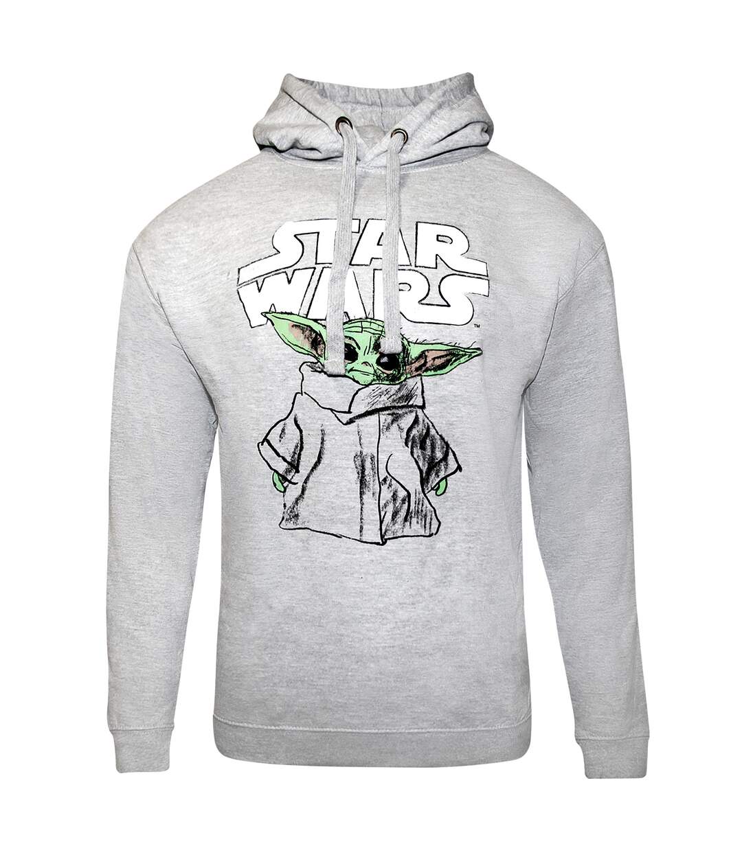Sweat à capuche the child adulte gris chiné Star Wars: The Mandalorian-1