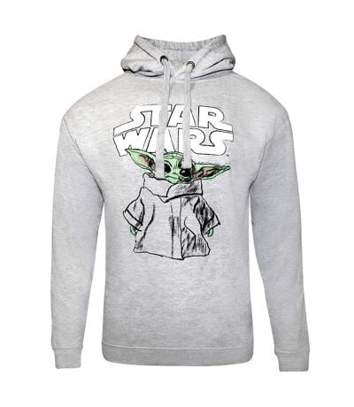 Sweat à capuche the child adulte gris chiné Star Wars: The Mandalorian