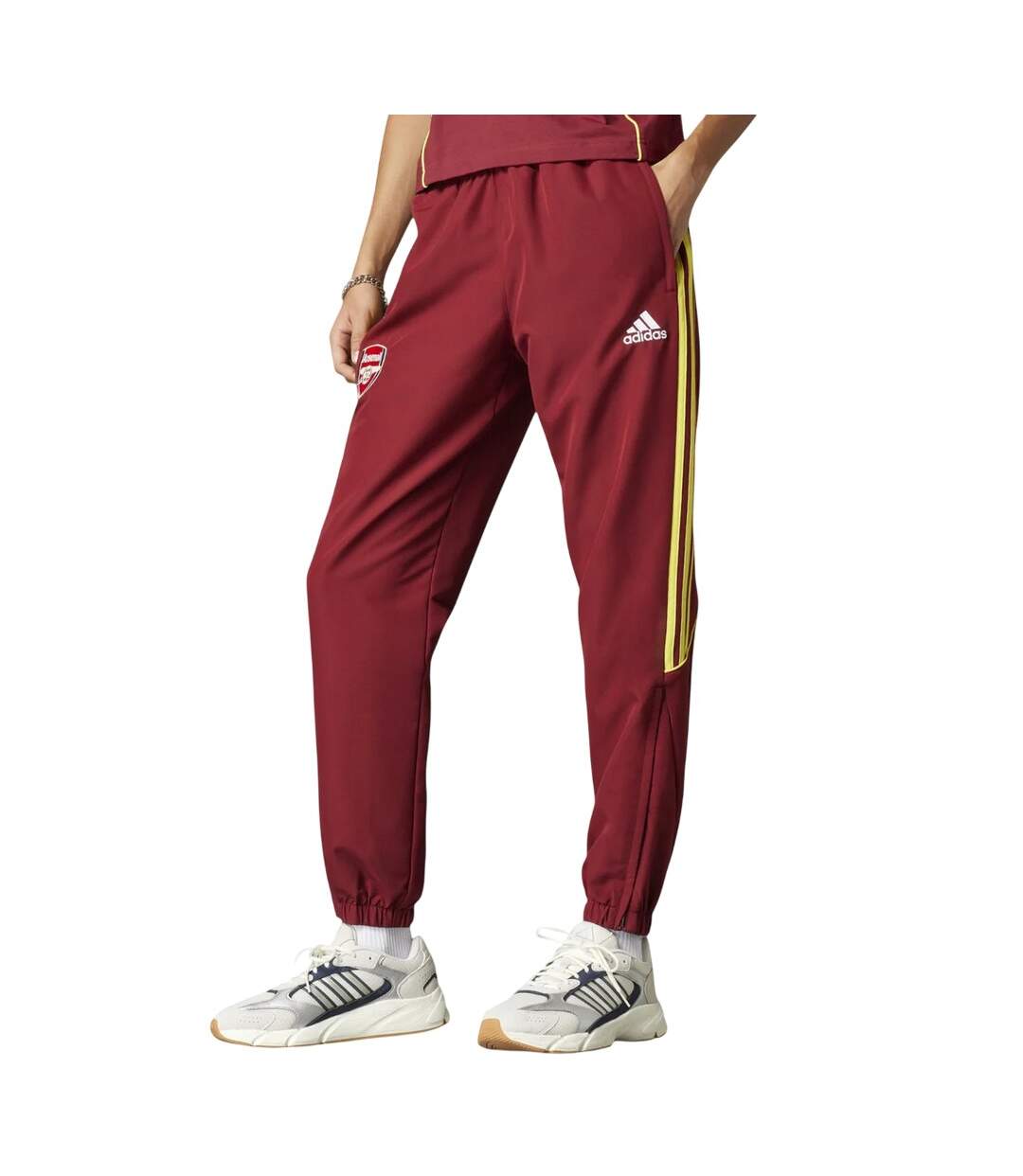 Mens Arsenal Fc Tracksuit Bottoms Dark Maroon Adidas-3