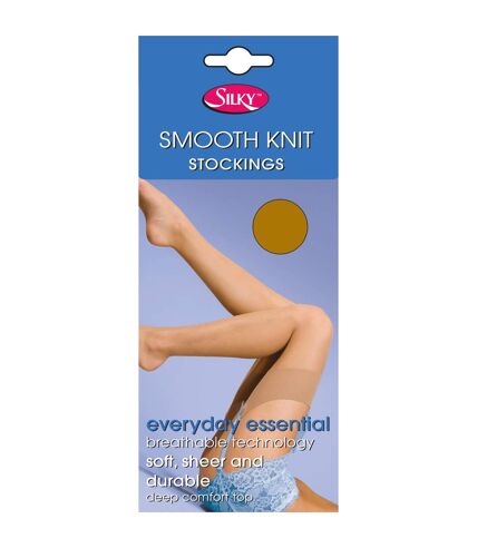 Silky Womens/Ladies Smooth Knit Stockings (1 Pairs) (Natural Tan)