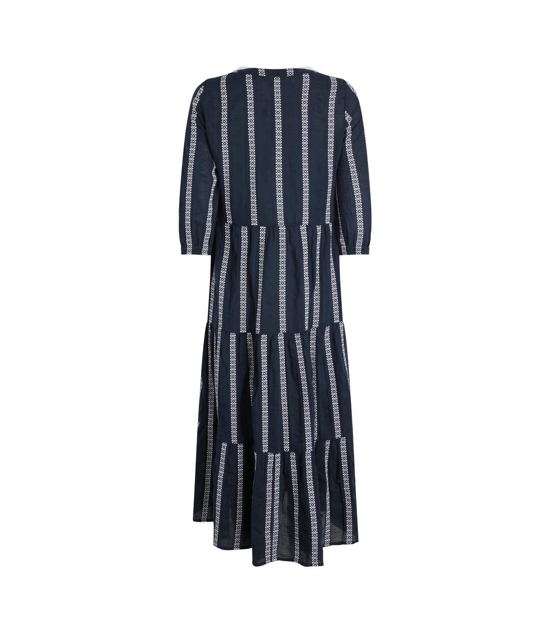 Womens/ladies emmy striped woven maxi dress navy Weird Fish-2