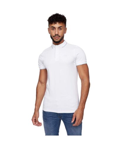 Mens kendrick polo shirt white Crosshatch