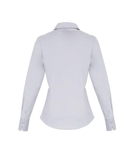 Premier Womens/Ladies Poplin Stretch Long-Sleeved Shirt (Silver) - UTPC5697