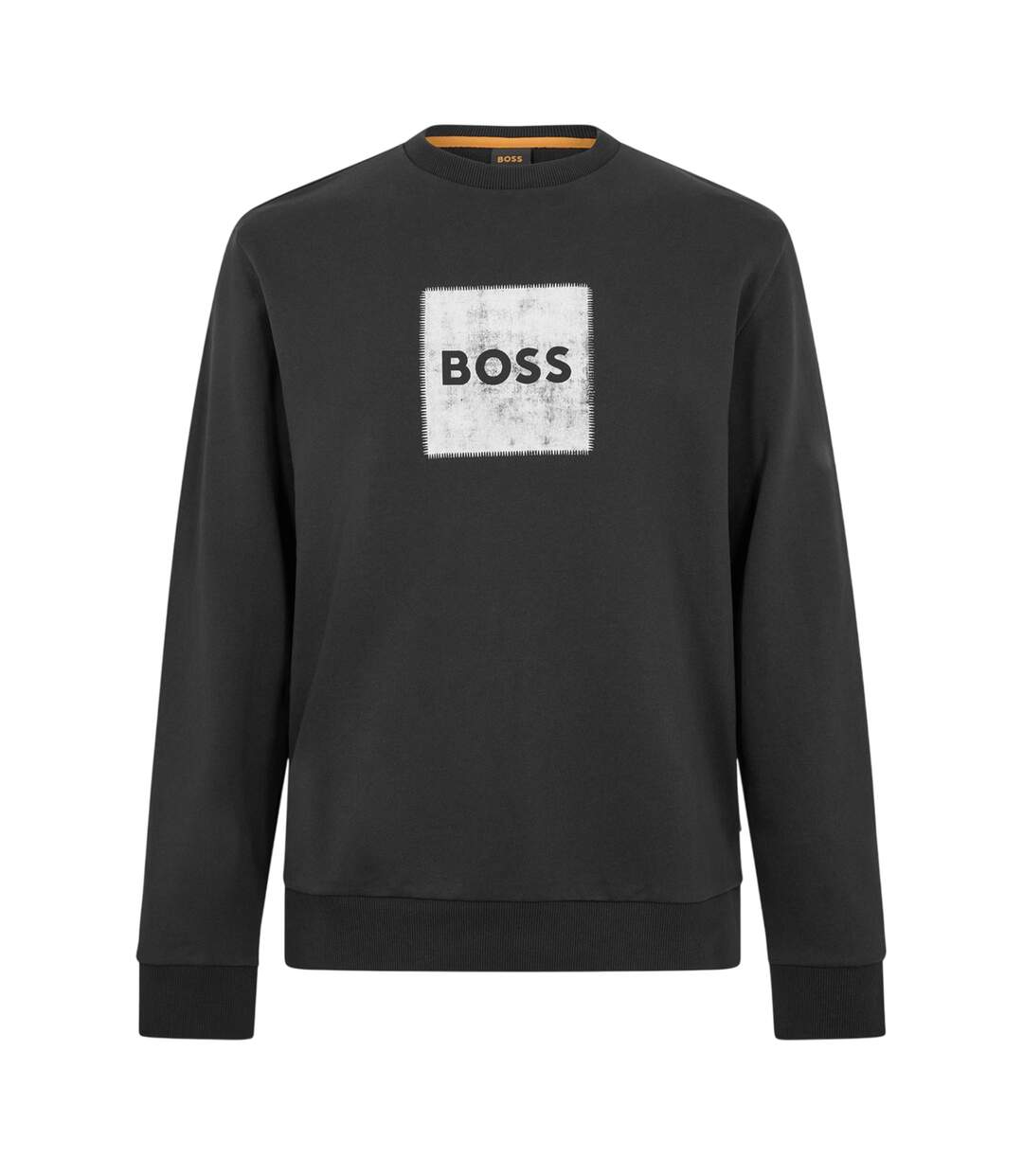 Mens Stitch Crew Neck Sweatshirt Black Boss-1
