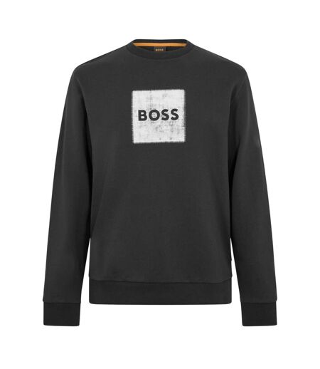 Mens Stitch Crew Neck Sweatshirt Black Boss