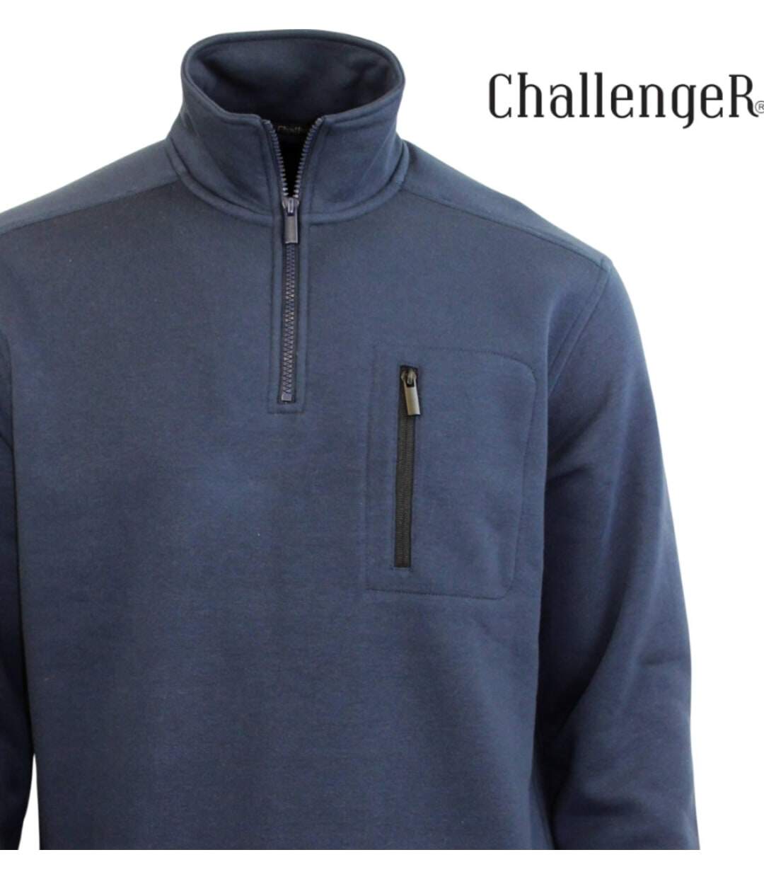 CHALLENGER PRESTON3 — Sweat col camionneur bleu marine : le confort résistant au quotidien-2