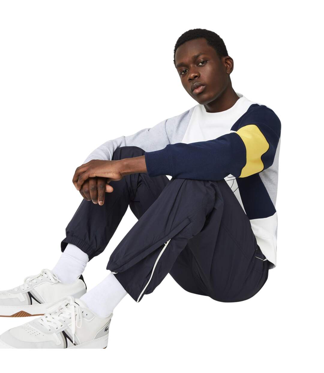 Mens Nylon Tracksuit Bottoms Blue Lacoste-4