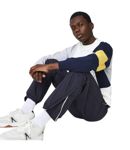 Mens Nylon Tracksuit Bottoms Blue Lacoste