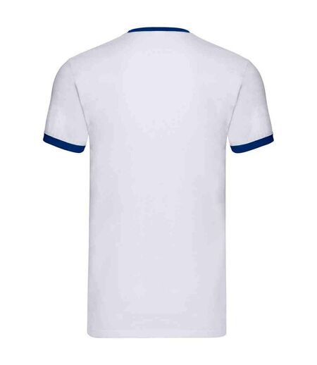 Mens ringer contrast t-shirt white/royal blue Fruit of the Loom